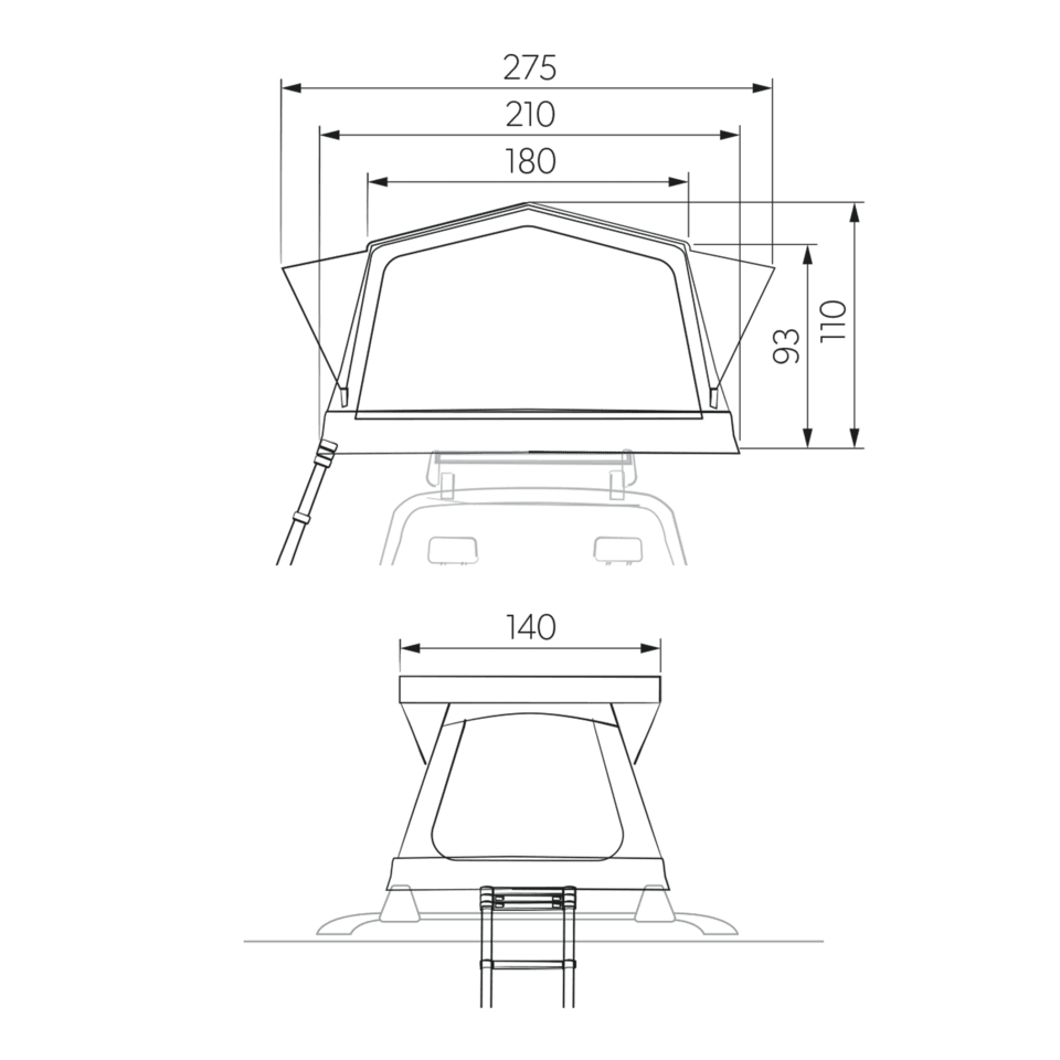 Dometic TRT 140 AIR Roof tent - Quality tent for small and large cars