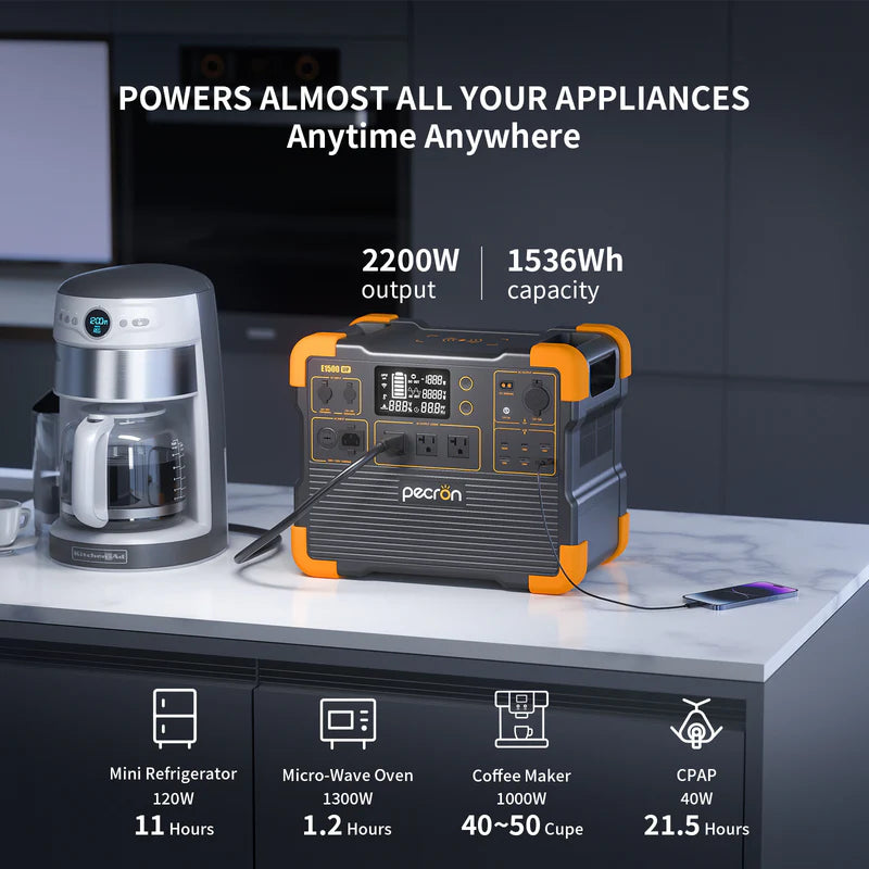 PECRON E1500LFP - Kraftstation för alla situationer (2200W | 1536Wh)