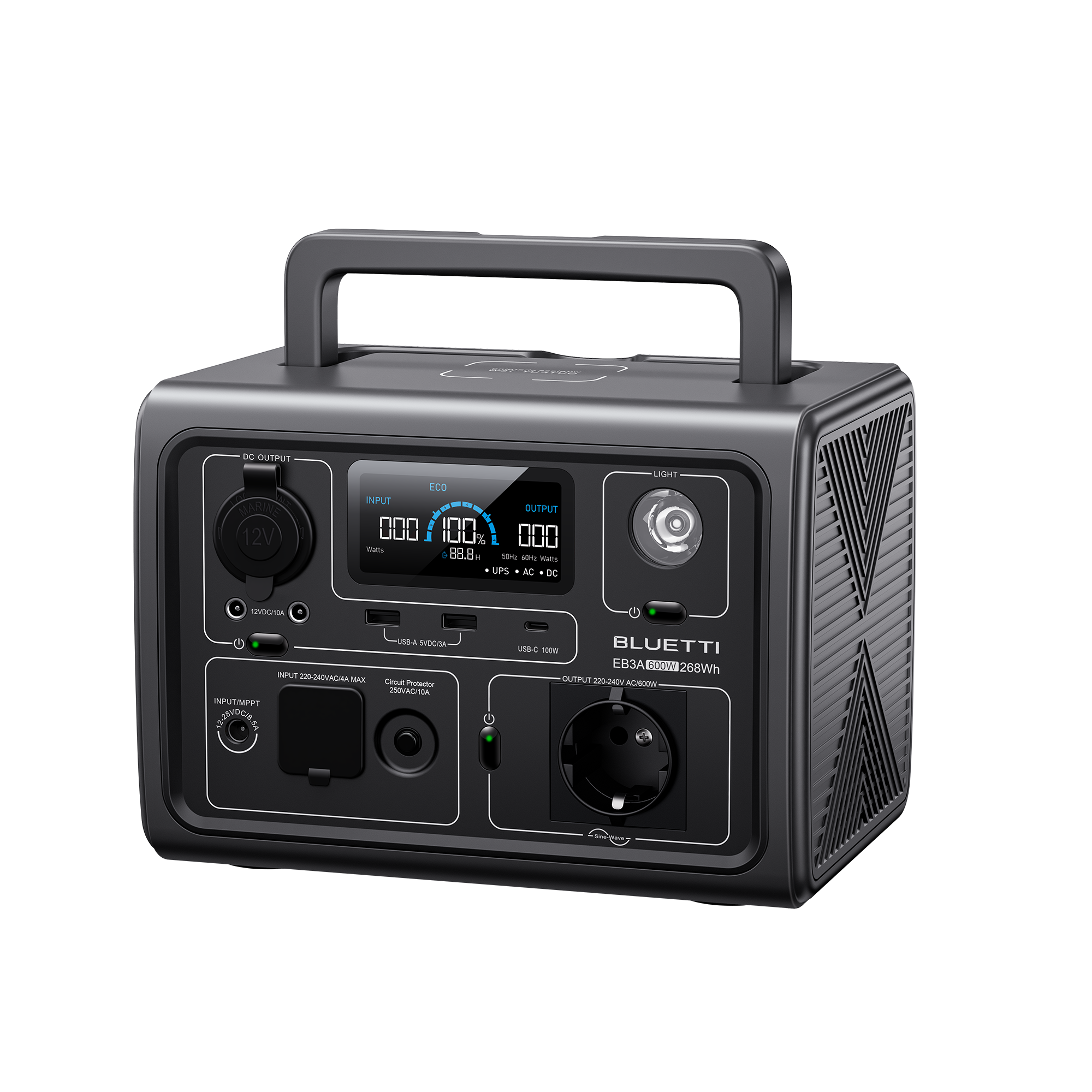 Bluetti EB3A - Reliable power station for the trip (600W | 268Wh)