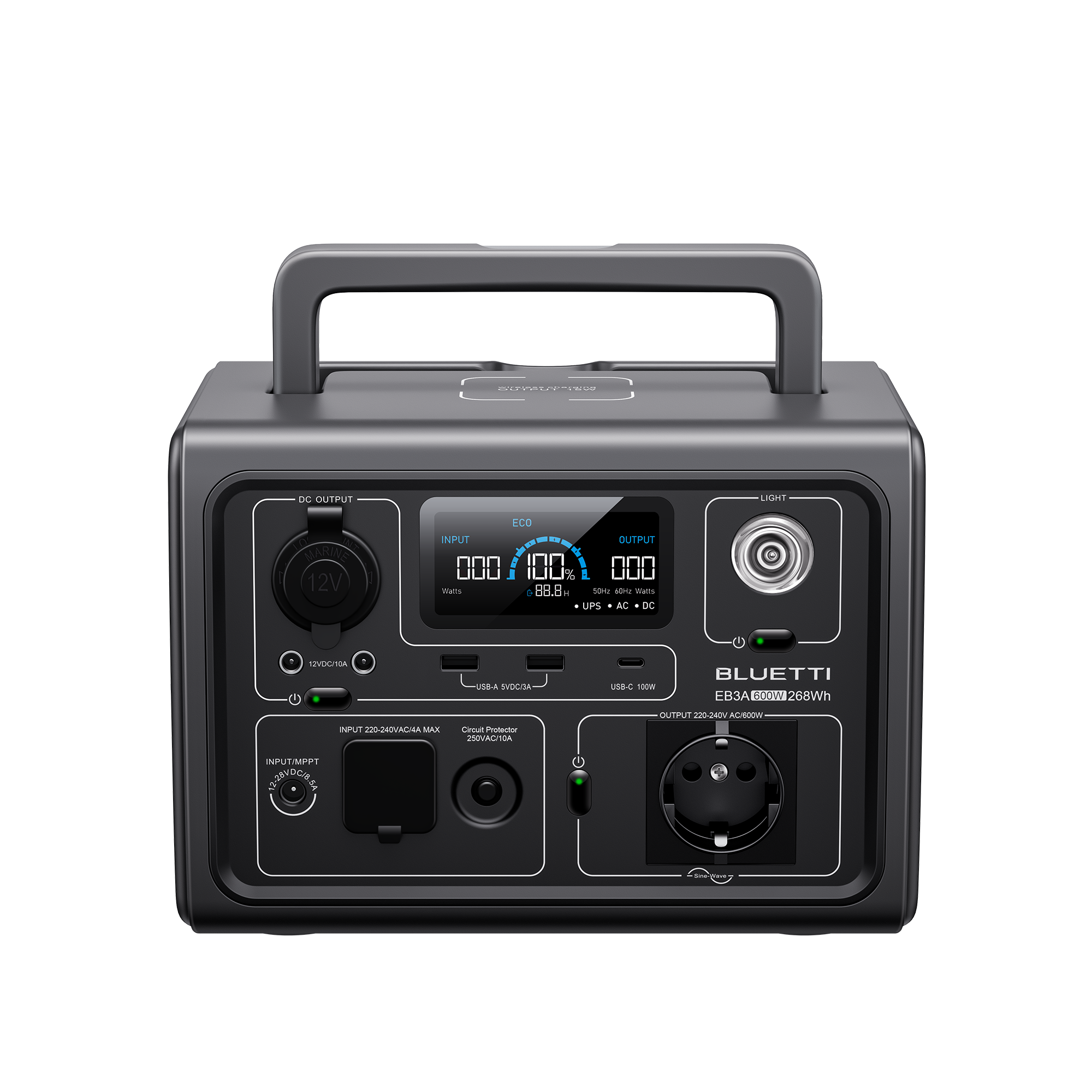 Bluetti EB3A - Reliable power station for the trip (600W | 268Wh)