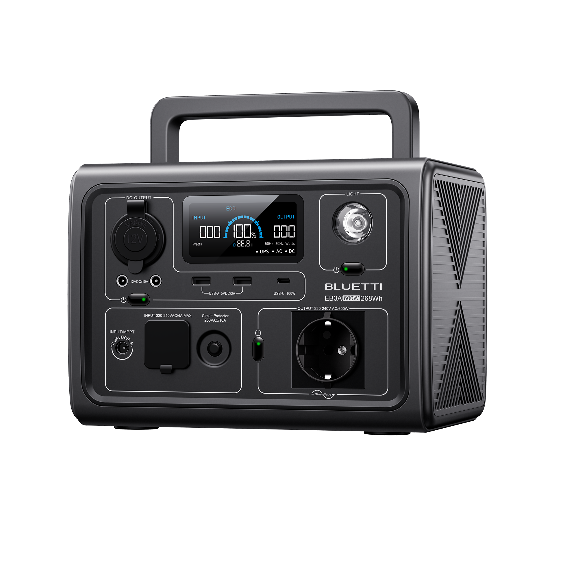 Bluetti EB3A - Reliable power station for the trip (600W | 268Wh)