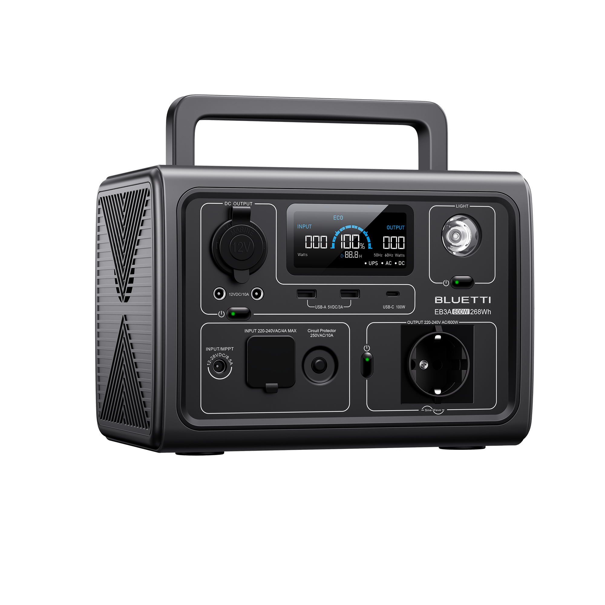 Bluetti EB3A - Reliable power station for the trip (600W | 268Wh)