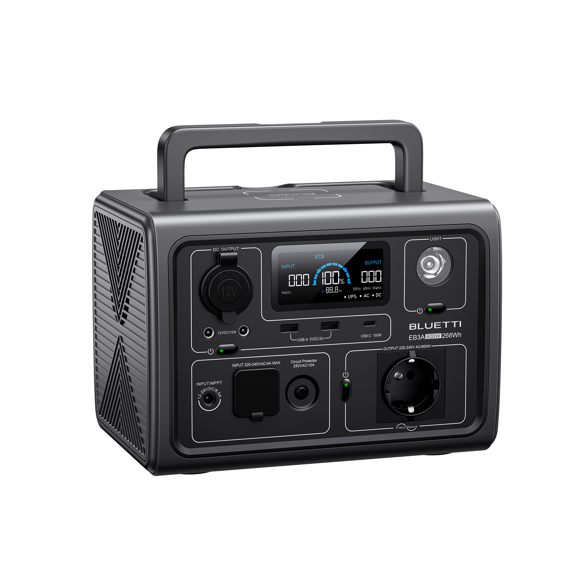 Bluetti EB3A - Reliable power station for the trip (600W | 268Wh)