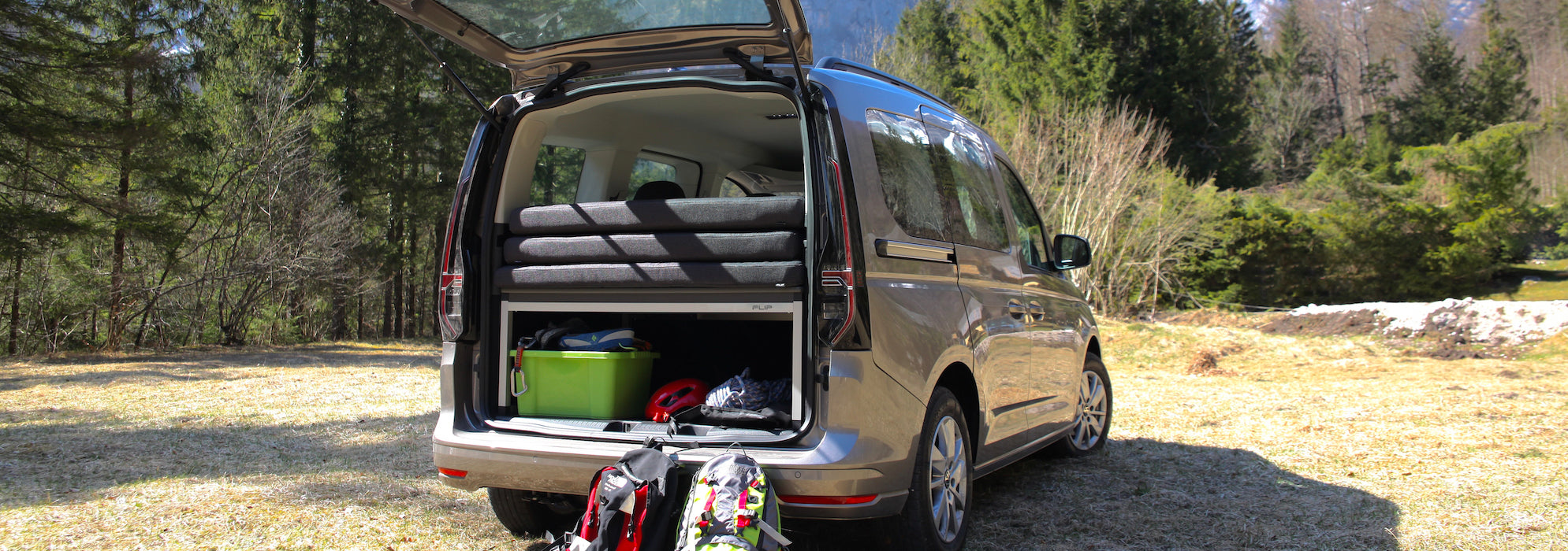 FLIP Adventure Bed - Campervan module with lots of storage space