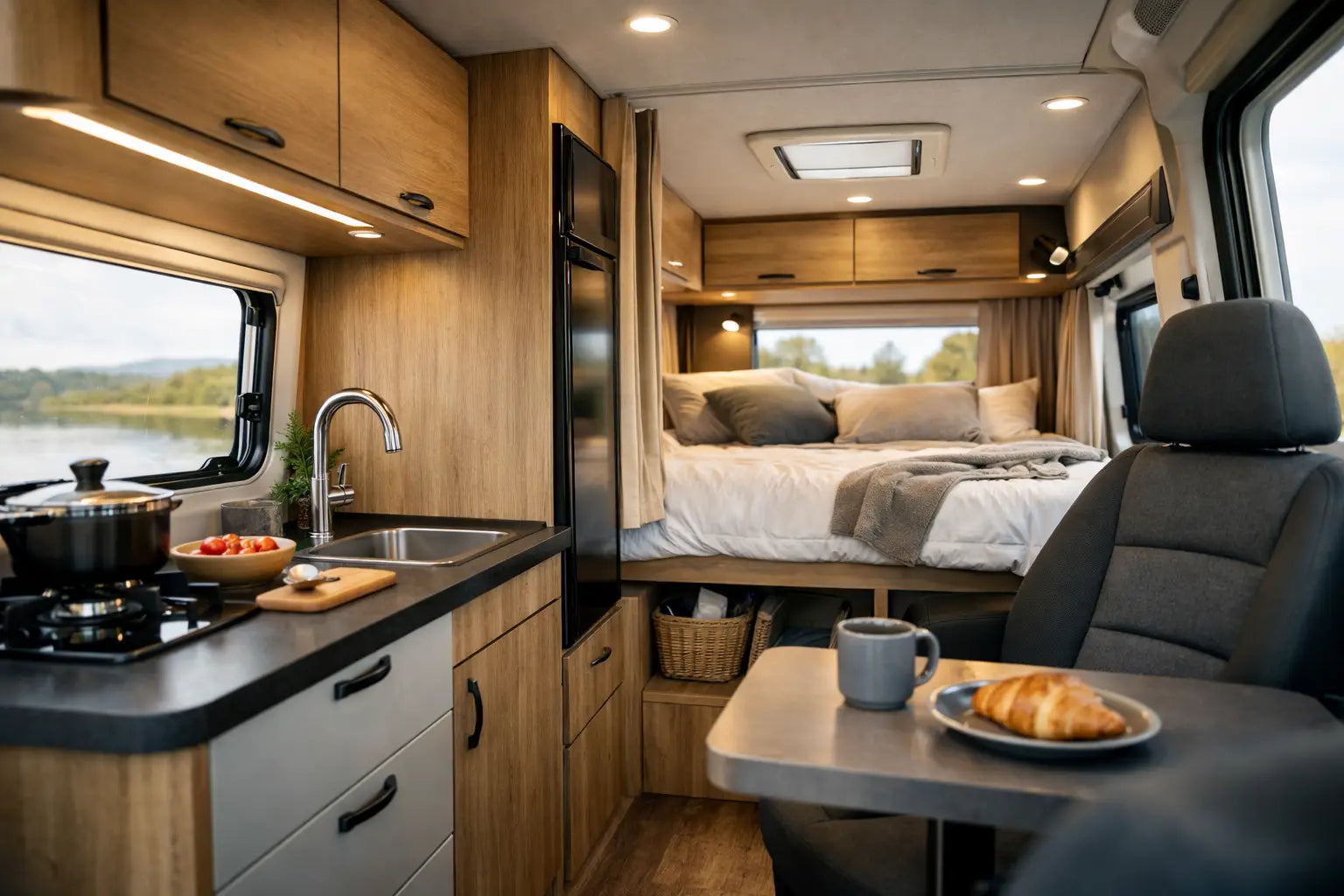 Eksempel på kompakt campervan indretning