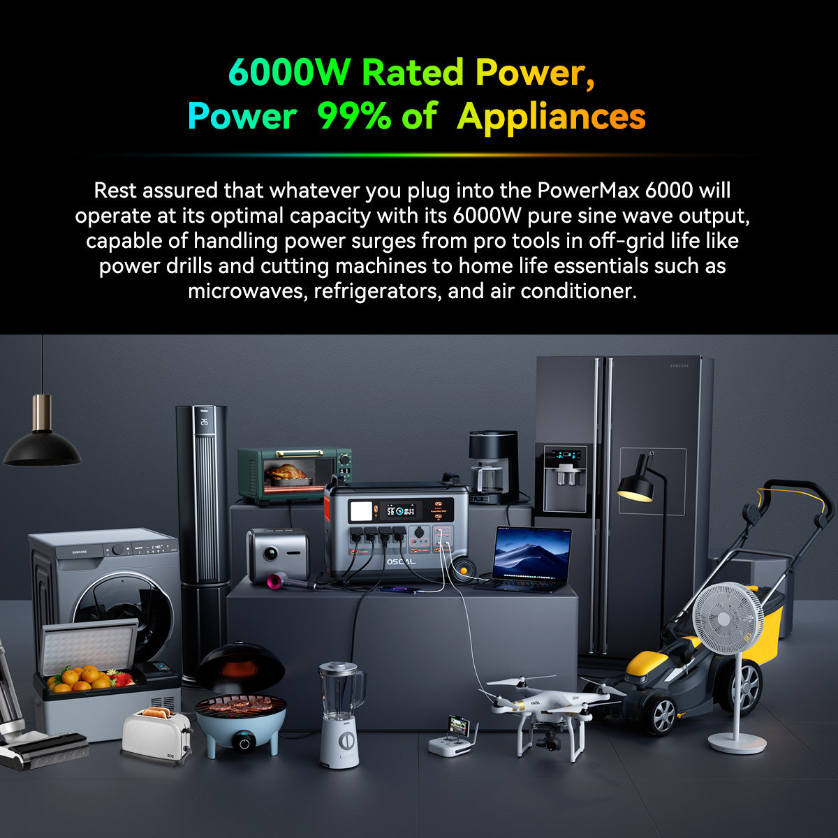 OSCAL PowerMax 6000 Power station (3600Wh to 57600Wh)