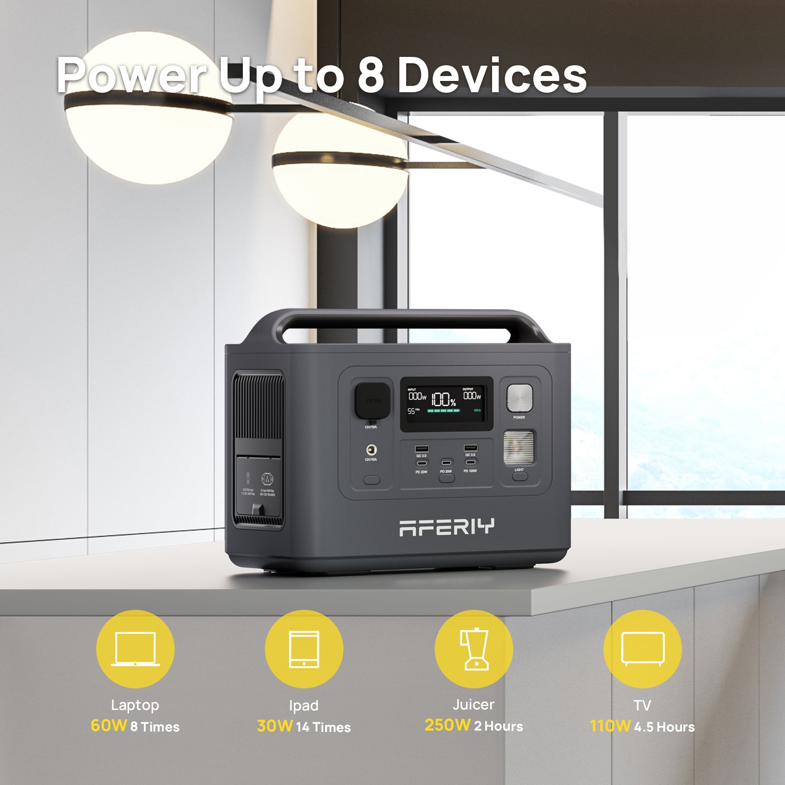 AFERIY P010 Portable Power Station 800W 512Wh