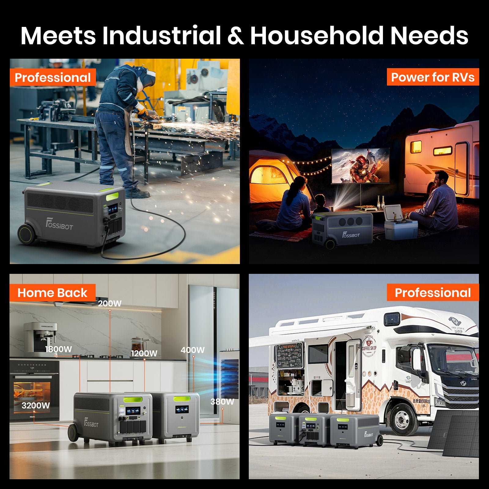 FOSSiBOT F7200 Transportabel Power station 5222.4Wh | 7200W