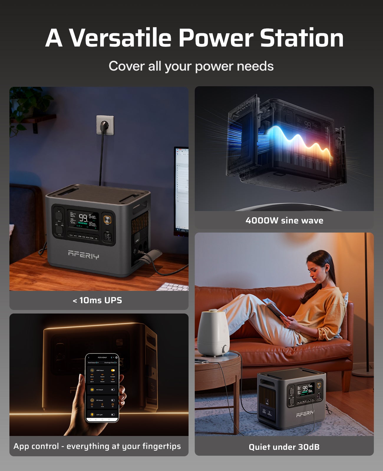 AFERIY Haven3000 P300 Power Station 3000W 2048Wh-10240Wh