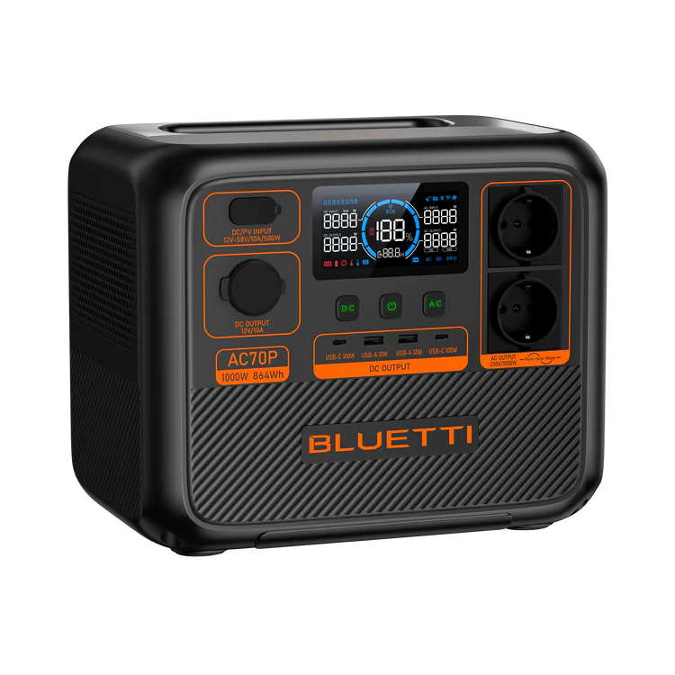 Bluetti AC70P - Pålidelig Power Station (1000W | 864Wh)