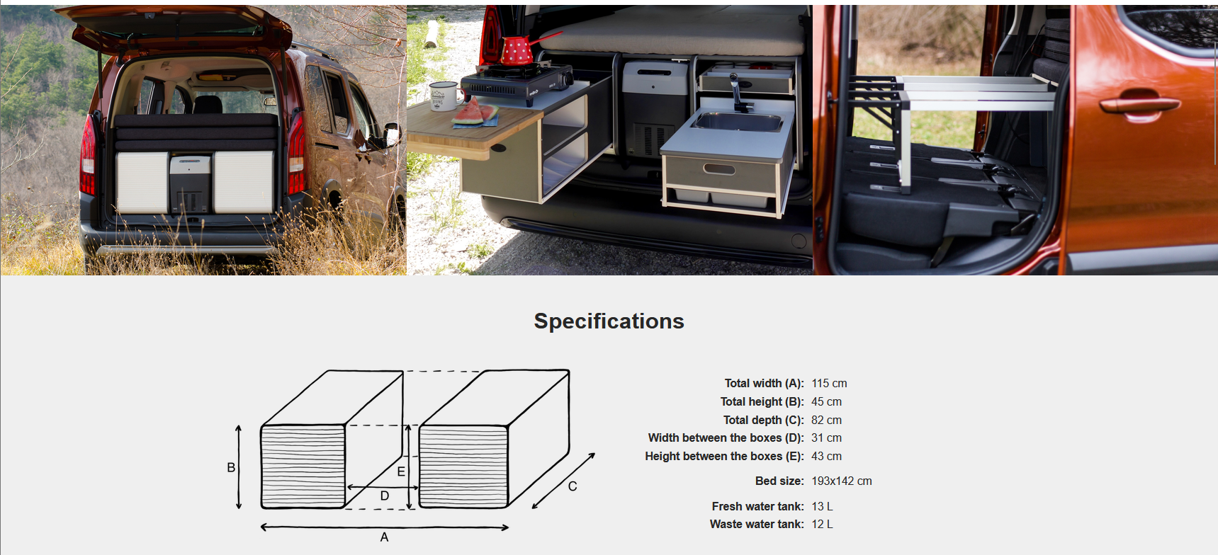 FLIP Camping Box - Luxurious Campervan Module 