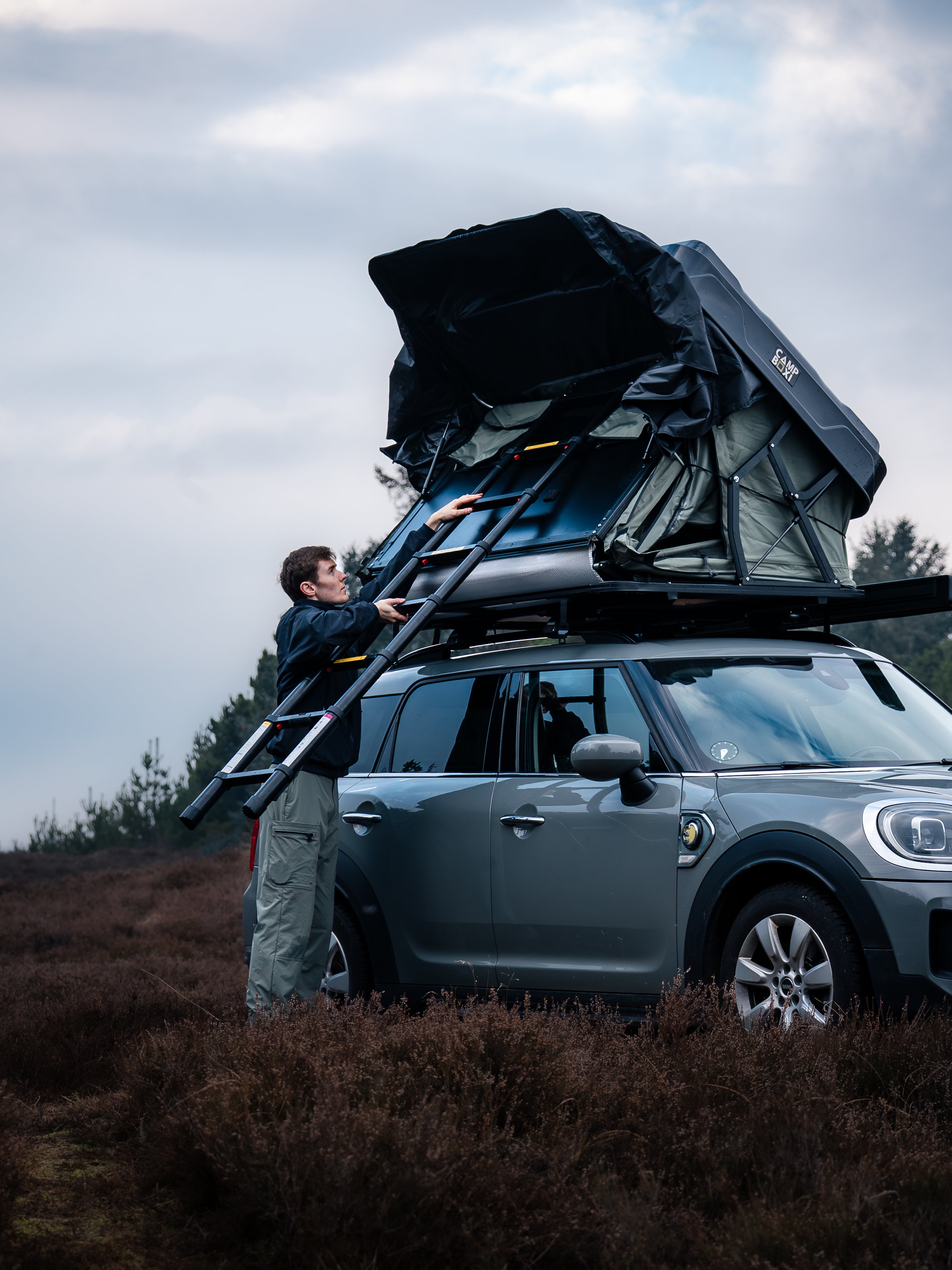 CampBoxi Nest 160 roof tent - All-in-one roof tent | Hydraulic opening | integrated window bars | comfort mattress