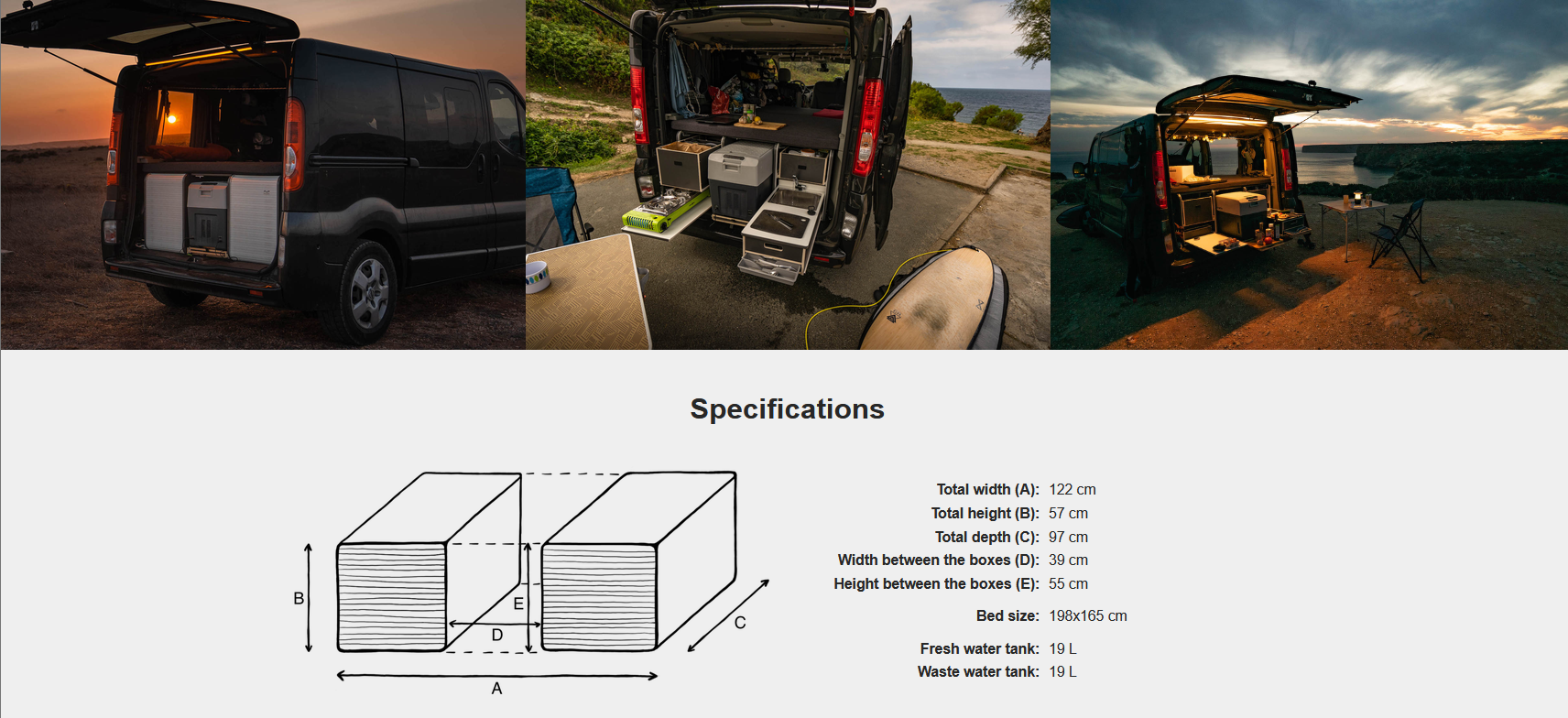 FLIP Camping Box - Luxurious Campervan Module 