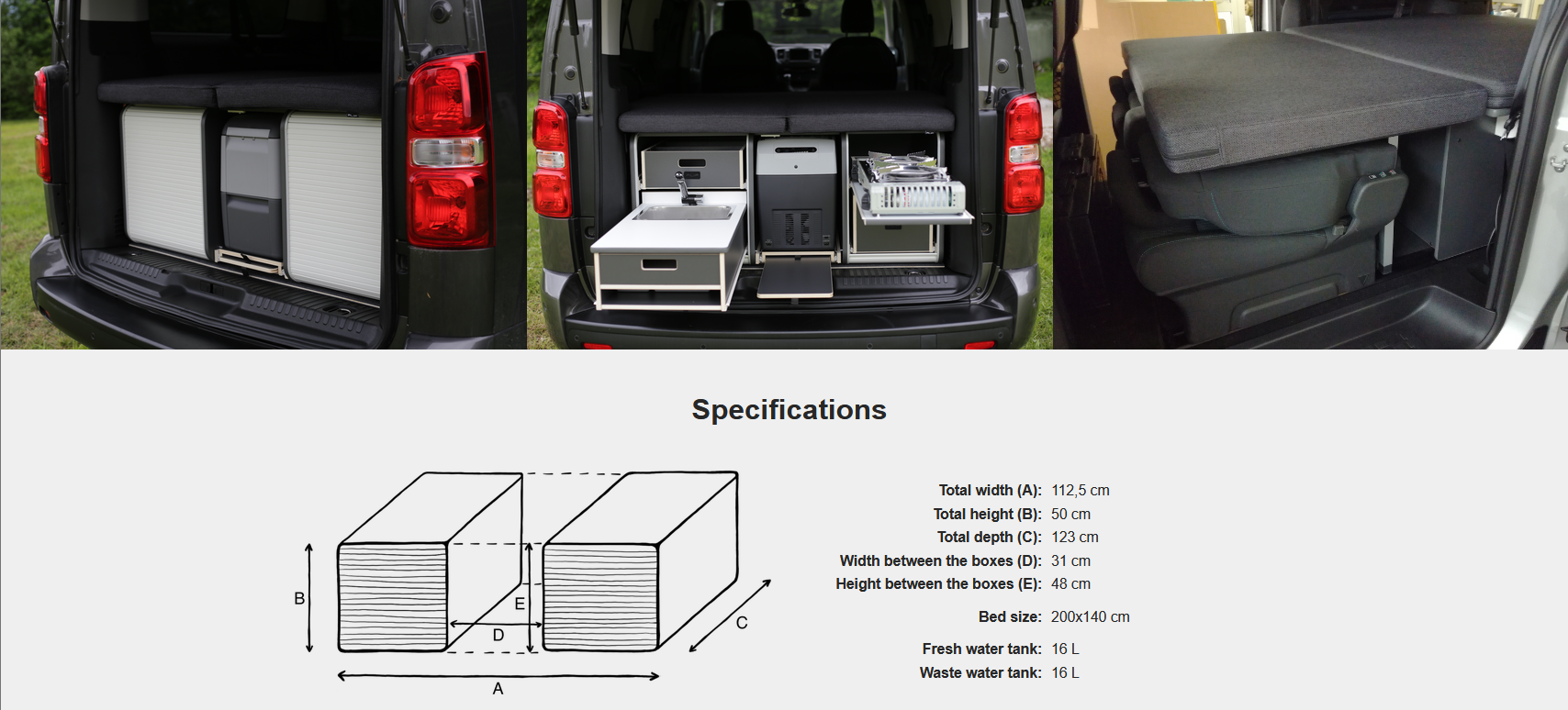FLIP Camping Box - Luxurious Campervan Module 