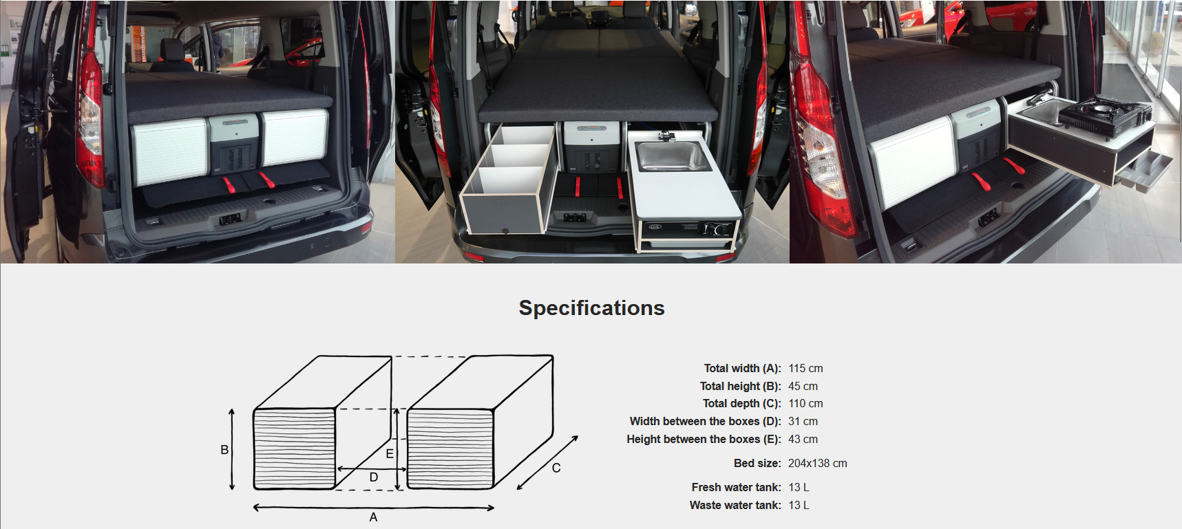 FLIP Camping Box - Luxurious Campervan Module 
