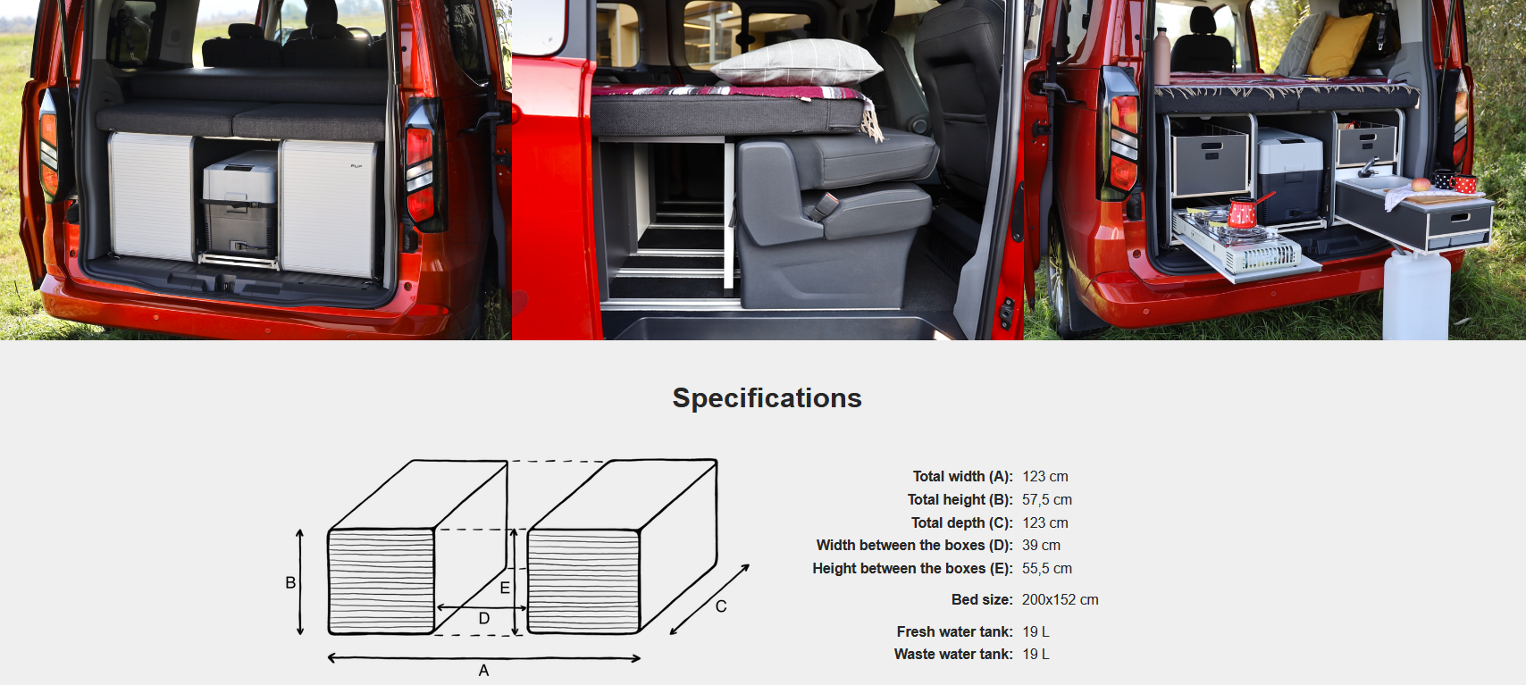 FLIP Camping Box - Luxurious Campervan Module 