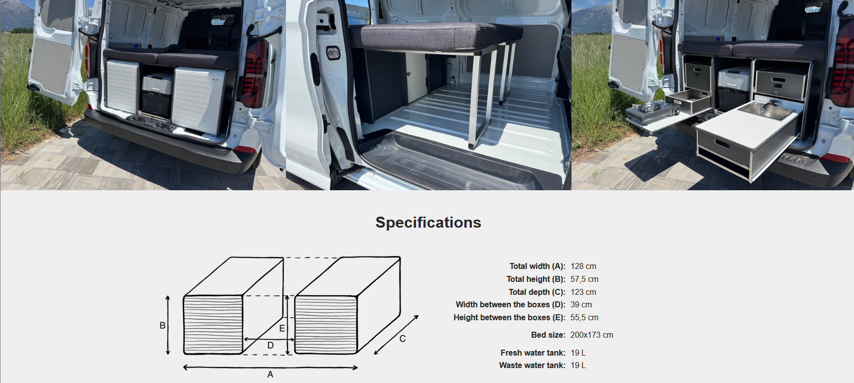 FLIP Camping Box - Luxurious Campervan Module 
