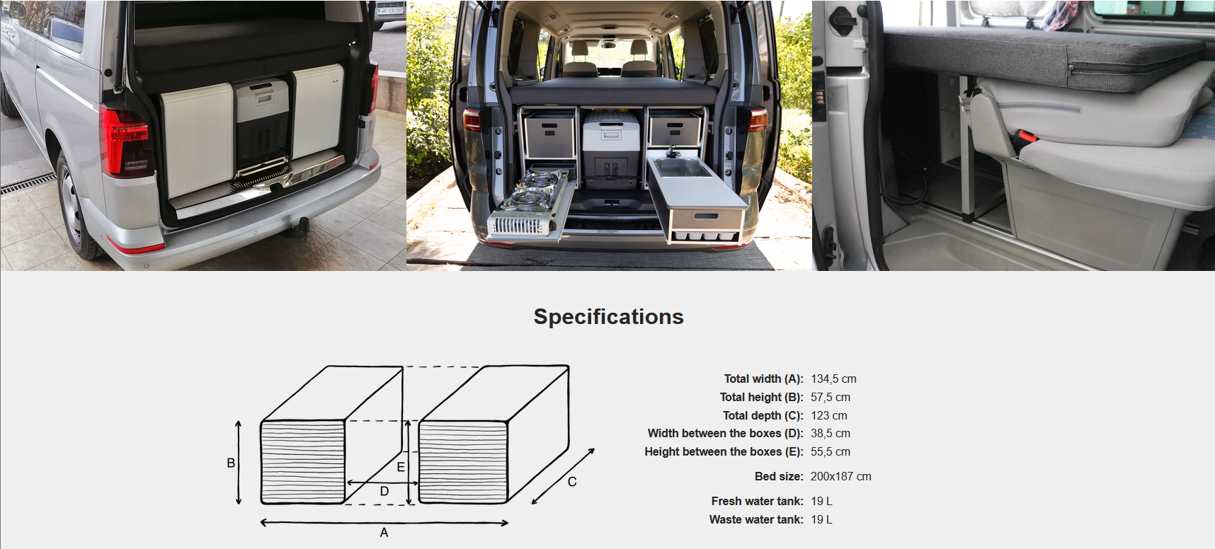 FLIP Camping Box - Luxurious Campervan Module 
