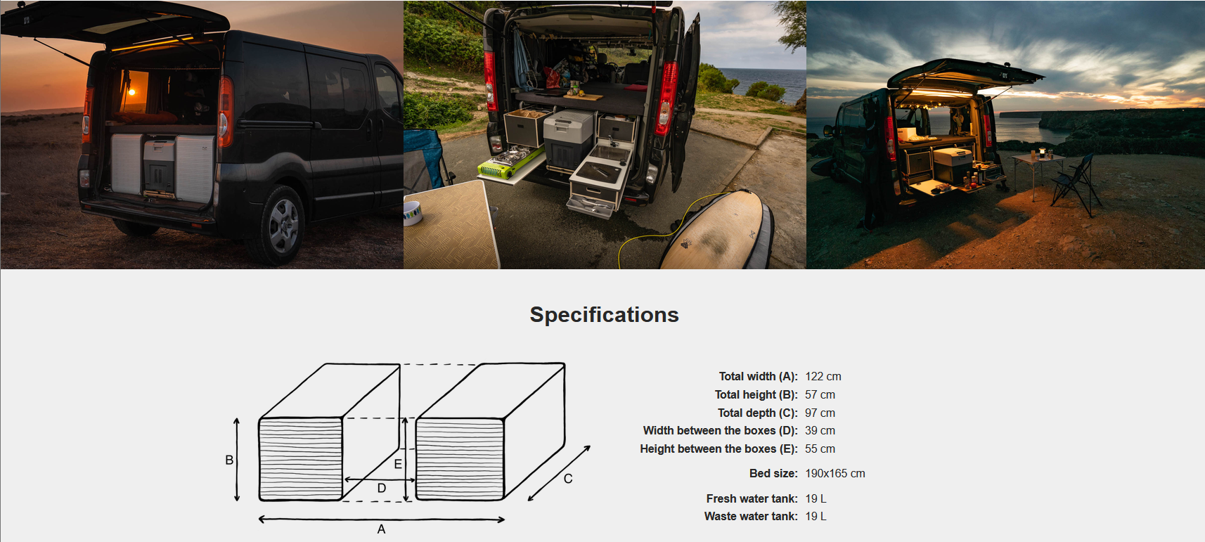 FLIP Camping Box - Luxurious Campervan Module 