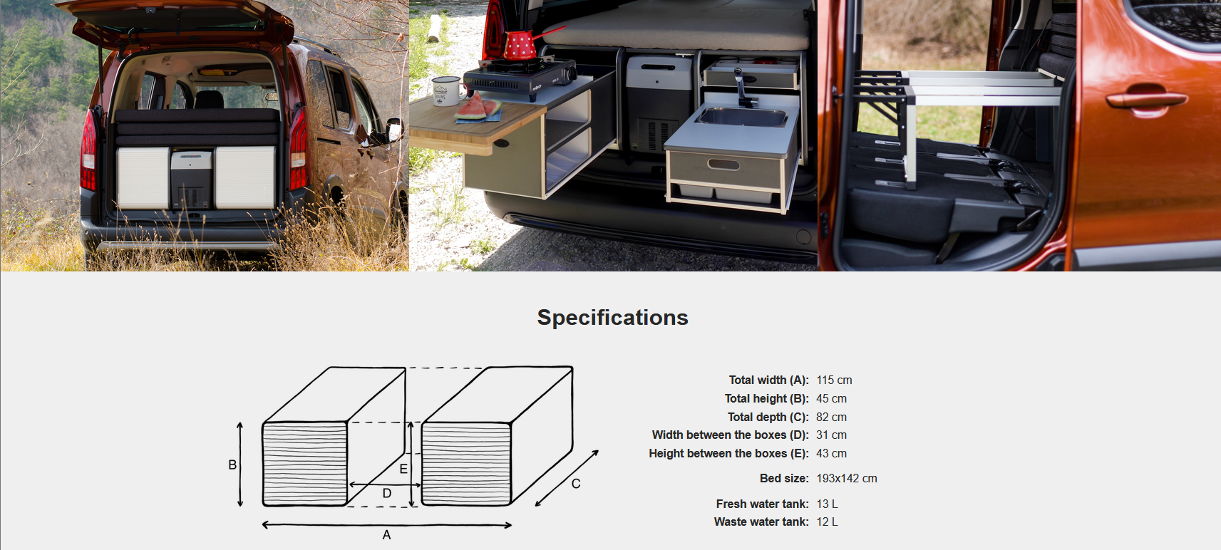 FLIP Camping Box - Luxurious Campervan Module 