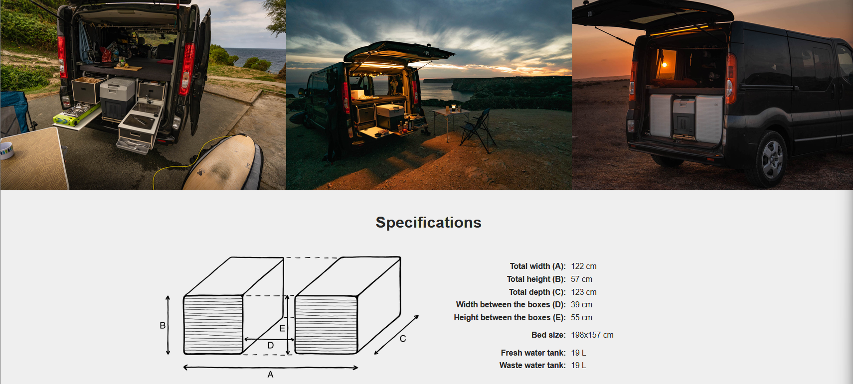 FLIP Camping Box - Luxurious Campervan Module 