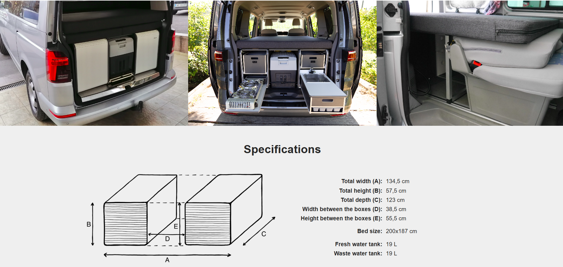 FLIP Camping Box - Luxurious Campervan Module 