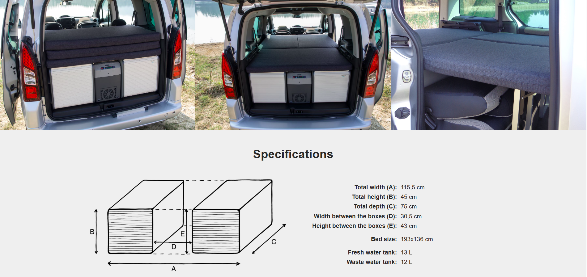 FLIP Camping Box - Luxurious Campervan Module 