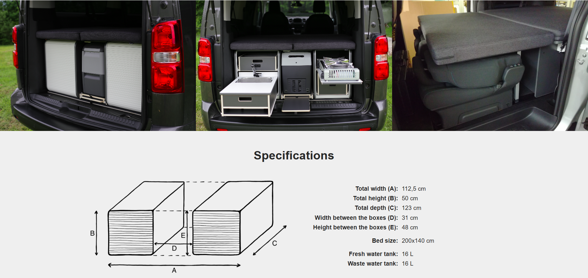 FLIP Camping Box - Luxurious Campervan Module 