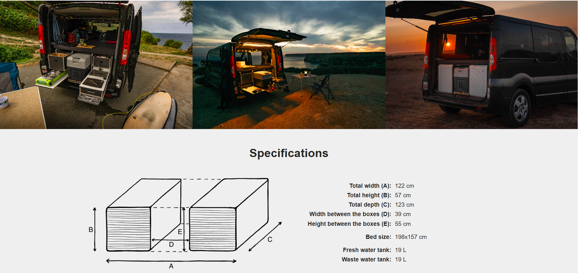 FLIP Camping Box - Luxurious Campervan Module 