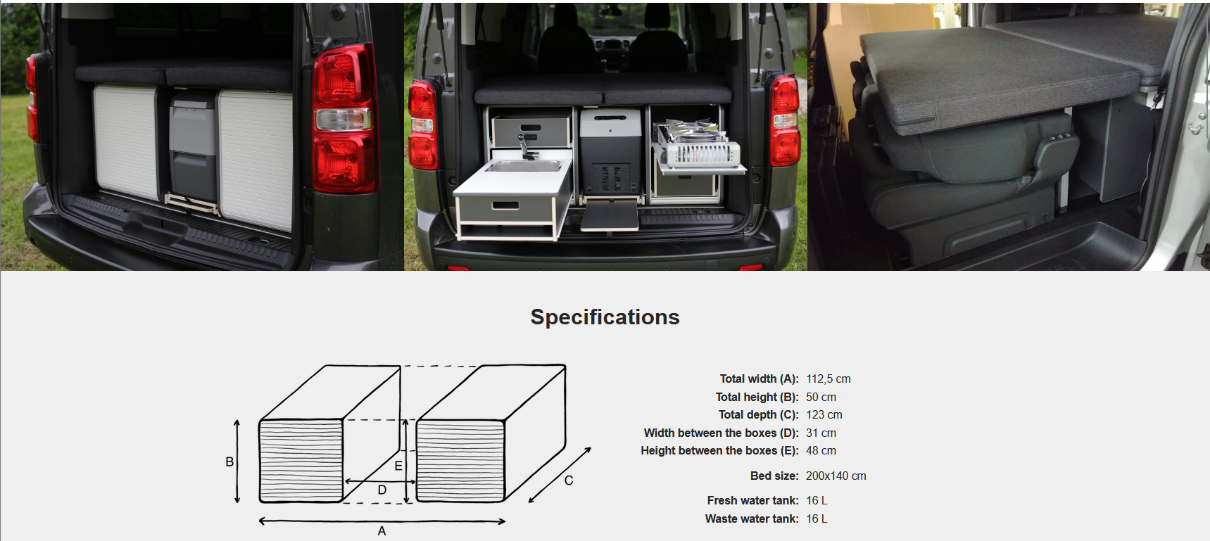 FLIP Camping Box - Luxurious Campervan Module 