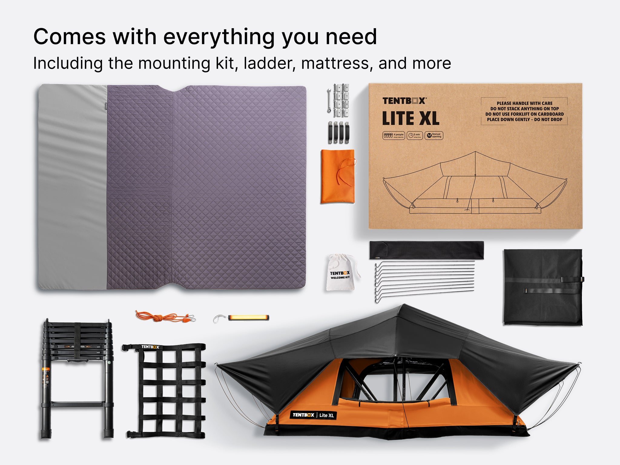 TentBox Lite XL - Large Family Roof Tent for 4 people 
