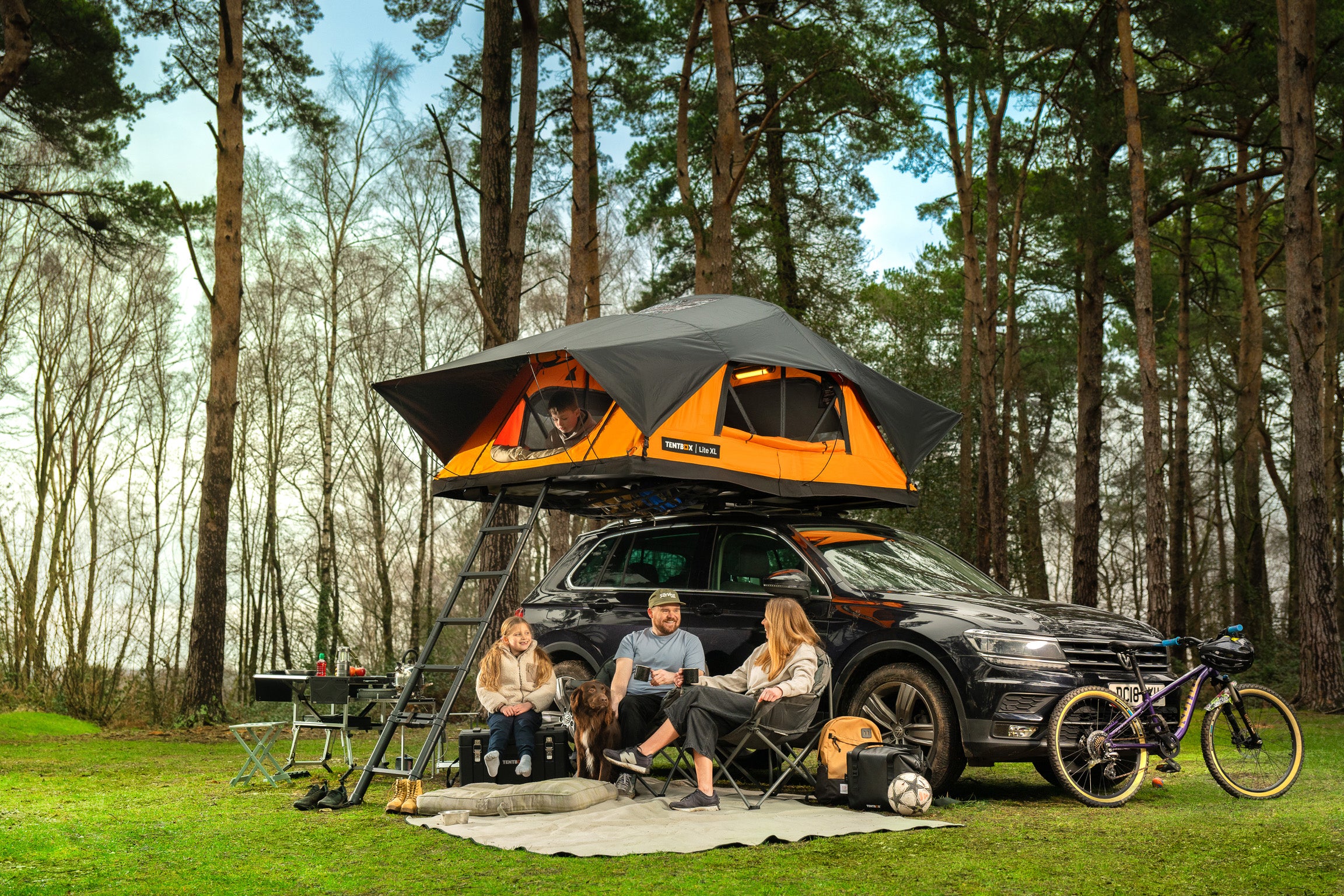 TentBox Lite XL - Large Family Roof Tent for 4 people 