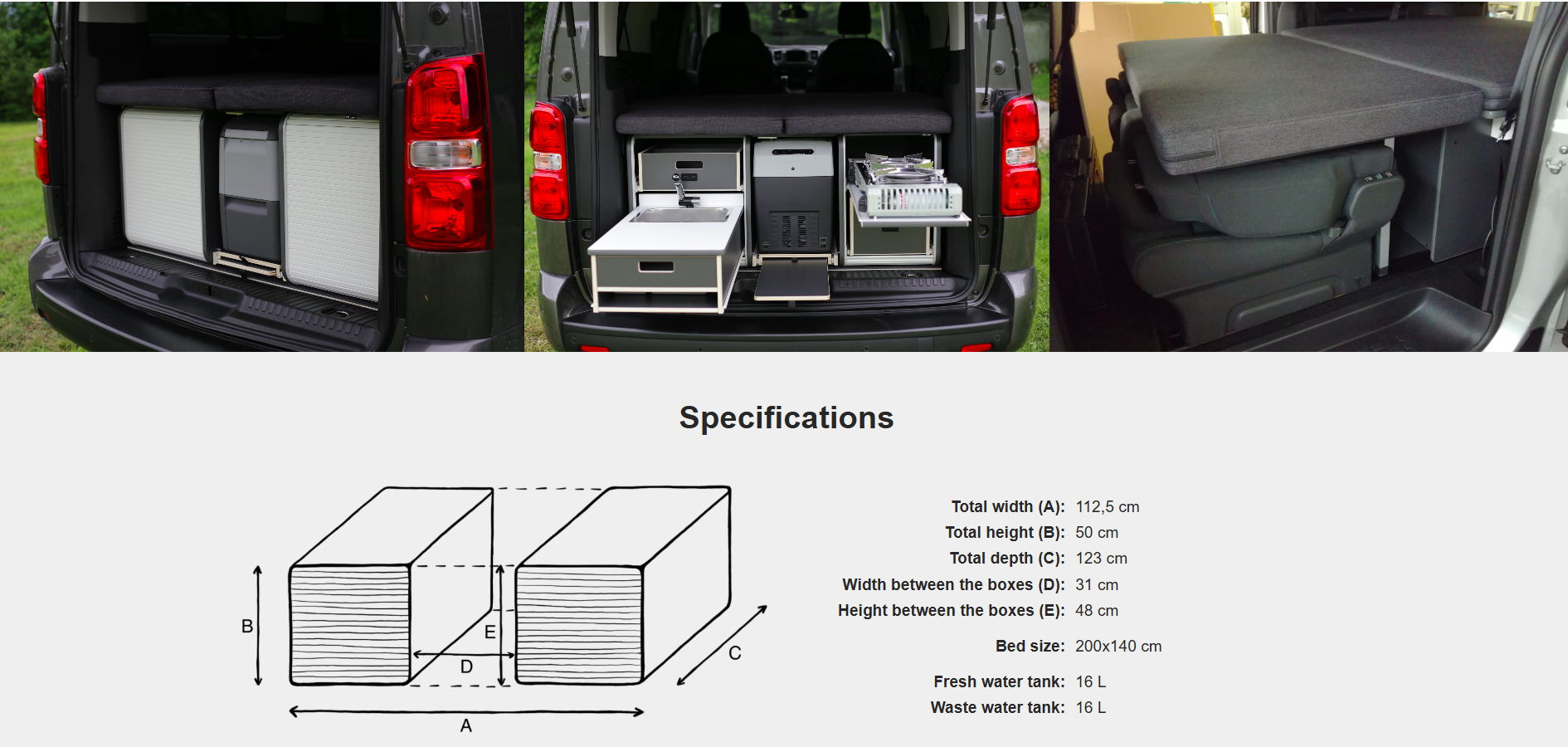 FLIP Camping Box - Luxurious Campervan Module 