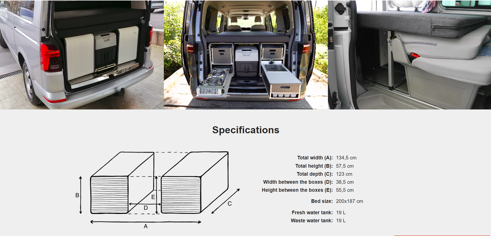 FLIP Camping Box - Luxurious Campervan Module 