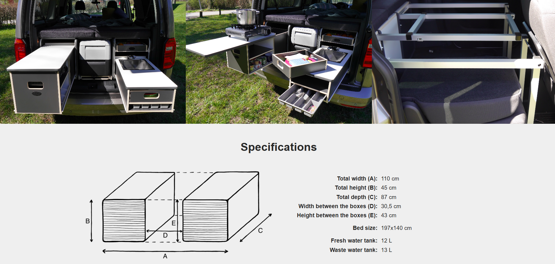FLIP Camping Box - Luxurious Campervan Module 