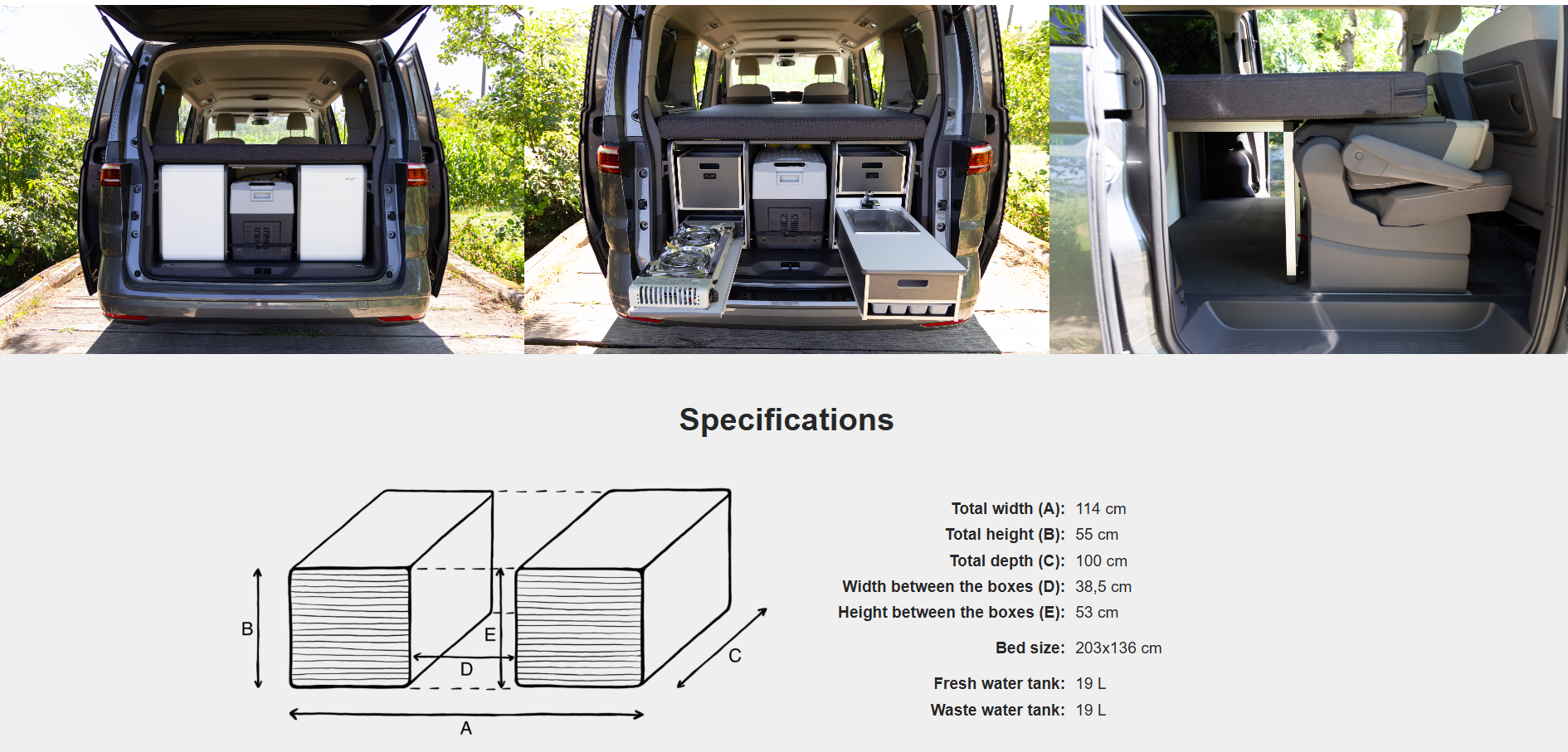 FLIP Camping Box - Luxurious Campervan Module 