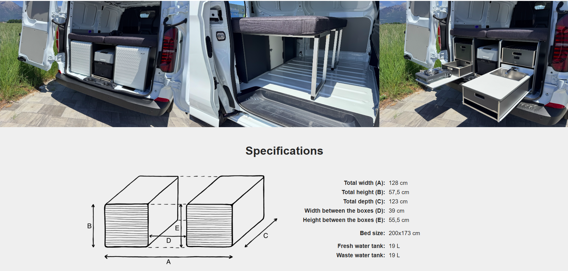 FLIP Camping Box - Luxurious Campervan Module 