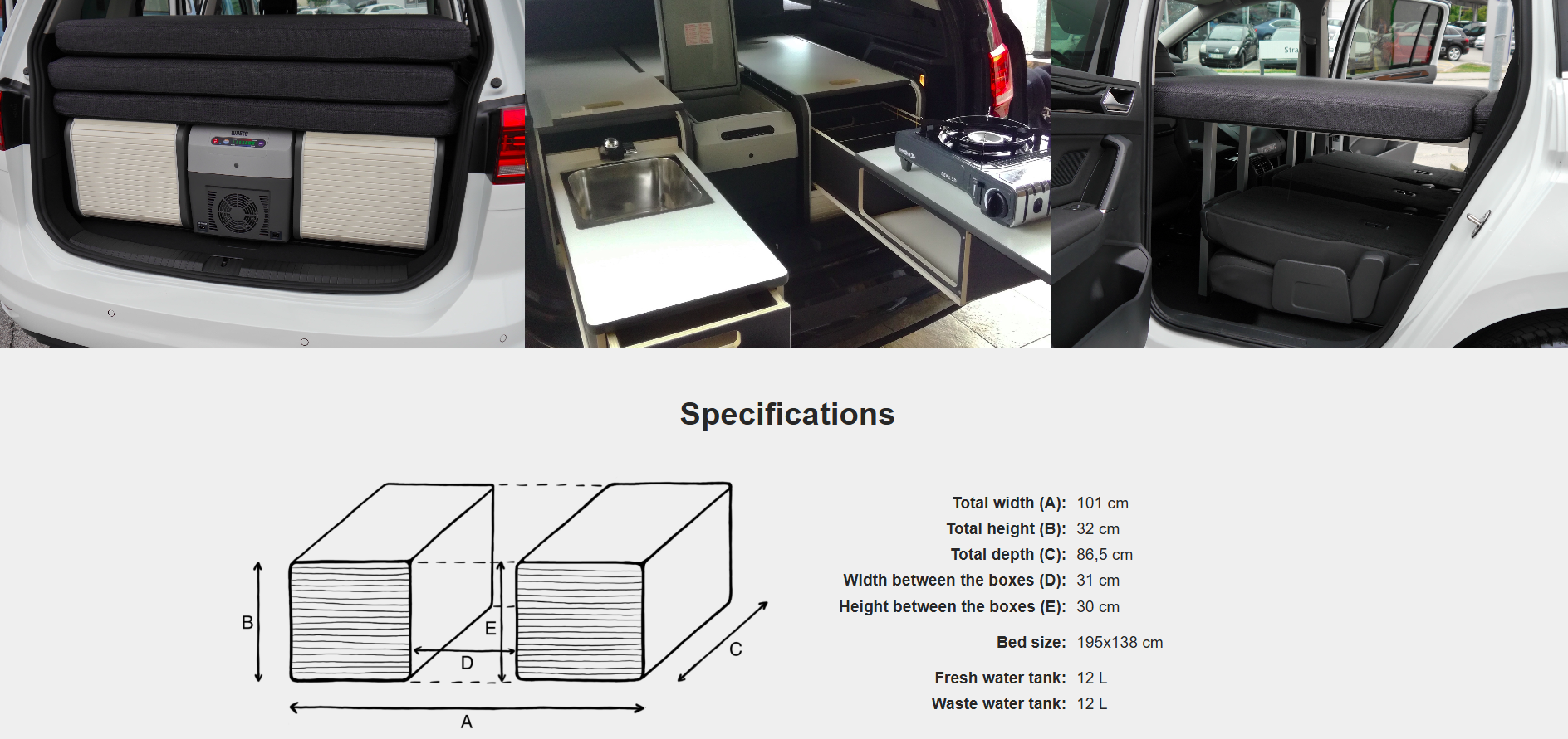 FLIP Camping Box - Luxurious Campervan Module 