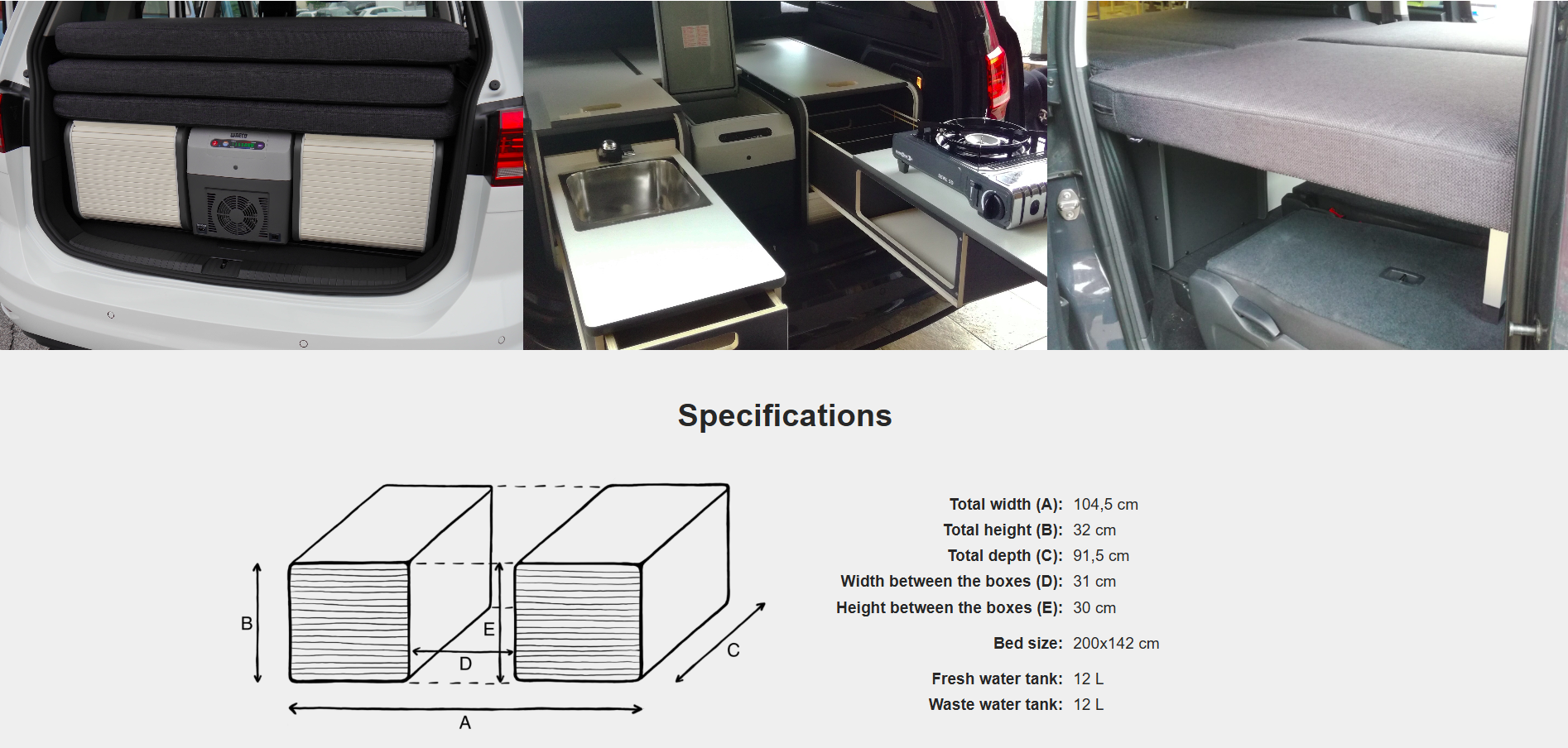 FLIP Camping Box - Luxurious Campervan Module 