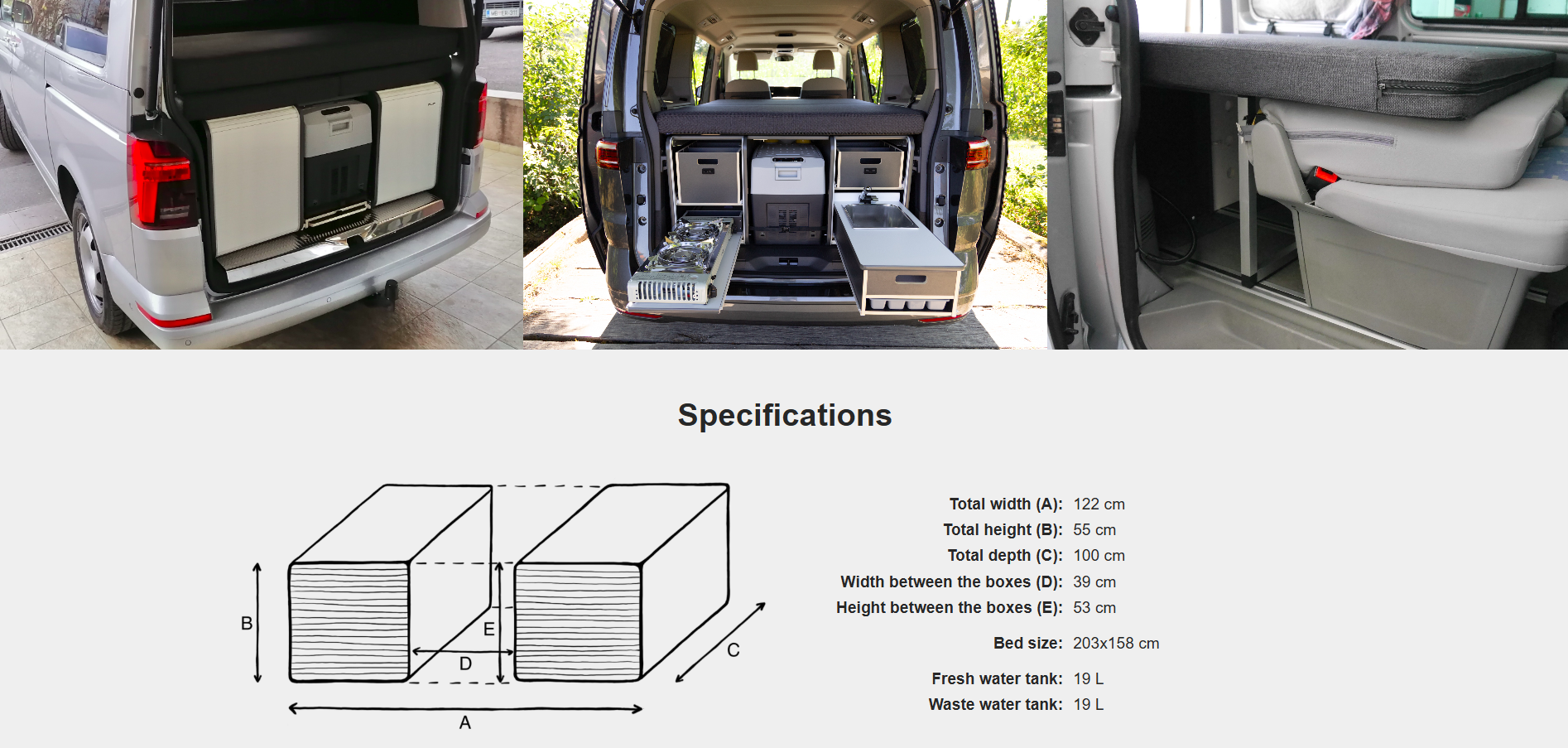 FLIP Camping Box - Luxurious Campervan Module 